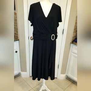 R&M Richards Woman Short Sleeve Black Dress, Size 20W, NWT